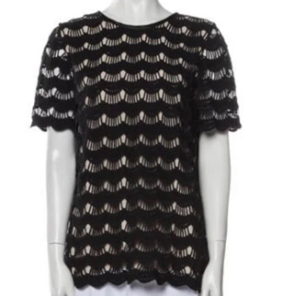 Kate Spade New York Lace Pattern Scoop Neck Blouse
